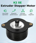 K2 SE Extruder Stepper Motor Replacement for 3D Printer, 36-20_E Axis, high torque drive, close-up of 12-tooth gear and motor design