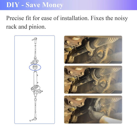 Power Steering Gear Bushing For GM Vehicles Rack And Pinion Mounting Bushing Kit installed on GM truck