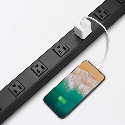 Beefy Heavy Duty Metal Power Strip With Big Outlet Spacing For Garage And Workshop 16 Outlet Industrial Power Strip Extension Cord