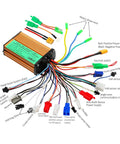 Drop Dead Easy Install 24V To 84V Brushless Sine Wave Motor Controller Kit with detailed connection wires and components.