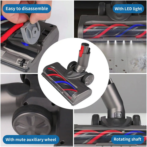 Dyson Soft Roller Vacuum Brush For V7 V8 V10 V11 V15 Hardwood Floor Attachment with LED Light and Rotating Head