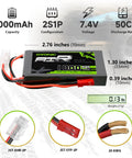 2S LiPo Battery 1000mAh Seven Point Four Volt 50C With JST Connector For RC FPV Racing Drones Quadcopters Pack Of 2 Beefed Up Power For Fast Flights Every Run