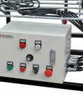 Control panel of Workhorse 24 Inch Powered Flexible Roller Conveyor Built Rock Solid For Friction Free Package Transport.