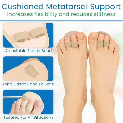 Toe Straightener Splint Pair For Hammer Toe Correction And Claw Toe Relief All Day Comfort Cushioned Metatarsal Support in use