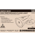 Heavy Duty Led Flood Light Sixteen Pack With Field Selectable 25 20 Or 15 Watts And Adjustable 3000 4000 Or 5000 Kelvin Lighting Delivers 1800 To 3000 Lumens For Outdoor Parking Lots And Job Sites In Matte Black Finish detailed product packaging with features and specifications.