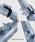 Heavy Duty 3 Inch Exhaust Clamp In 304 Stainless Steel Lap Joint Band Fits 3 Inch OD To 3 Inch ID Pipe Diagram