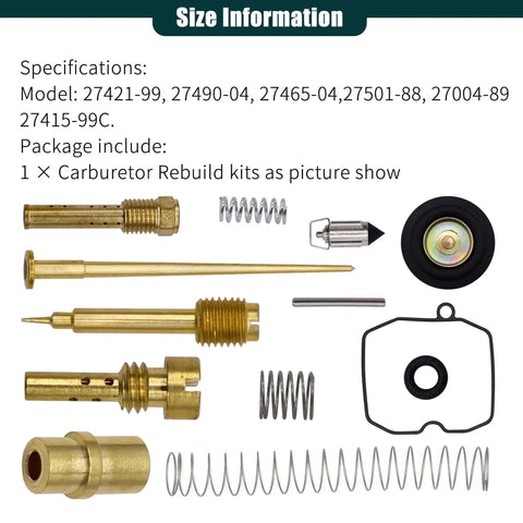 Parts of Harley Davidson 40mm CV40 Carburetor Rebuild Kit For Sportster XL883 XLH1200 Roadster FXR with gasket seals and O-rings
