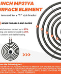 8-inch MP21YA surface element with 5-turn coil and Y-style bracket for MP22YA Electric Range Burner Element Unit Set.