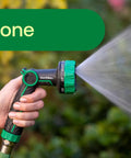 Thumb Control Garden Hose Nozzle With Eight Spray Patterns Carbon Fiber Texture Non Slip Grip Cone Spray