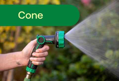Thumb Control Garden Hose Nozzle With Eight Spray Patterns Carbon Fiber Texture Non Slip Grip Cone Spray