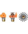 Top Shelf Quick Response Pendent Fire Sprinkler Head Chrome Edition, includes orange components and metal fittings.