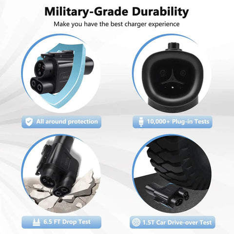Top Tier Nacs To Ccs Adapter Dc Fast Charging No Sweat Ev Converter showcasing military-grade durability tests.