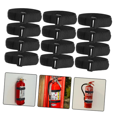 20 Pack Black Stretch Fabric Fire Extinguisher Mounting Straps For Hose And Vehicle Use Easy Install Durable Fixing Straps