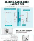 Super Slick White Diecast Sliding Patio Door Handle Set with dimensions for 1 to 1 1/8 inch thick glass doors.