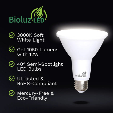 PAR38 LED Light Bulbs 90 CRI 12W Replaces 100 To 120W Soft White 3000K Dimmable Flood Lights For Indoor Outdoor Use UL Listed 20 Pack