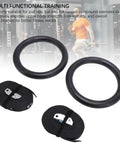 Heavy Duty Gymnastic Rings With Scale Straps For Home Gym Training Black Exercise Rings With 661.38lb Load Capacity Built From ABS