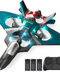 Ultra Fun RC Planes With 3 Batteries For Kids And Adults Foam Remote Control Jet Plane shown with controller and batteries