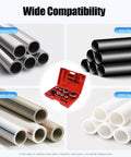 All In One Pipe Threading Kit With Seven Die Heads And Ratchet For PVC Galvanized Iron Plastic And PPR Pipes From Three Eighths Inch To Two Inches In Red Finish compatibility with various pipe types