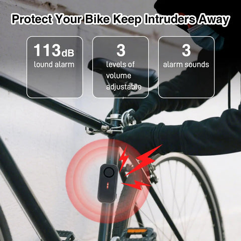 Keep Your Ride Safe With This 113dB Bike Alarm System, IP66 Waterproof Vibration Sensor, Wireless Remote Anti Theft Device For E Bikes, Motorcycles And Scooters, Outdoor Riding Safety And Theft Prevention