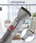 Close-up of dust brush attachment with card slot for Crevice Tool And Dust Brush Vacuum Attachments Kit For Navigator Series NV350 NV351 NV352 NV355 NV356E NV360 NV361 NV370 Lift Away Vacuum Cleaners All In One Versatile Must Have For Deep Cleaning At Home.