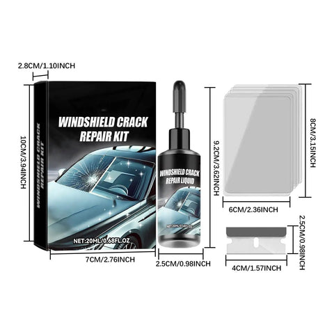 DIY Windshield Crack Repair Kit With Quick Fix Resin For Chips, Star Cracks, Bullseyes, And Long Cracks, Easy Do It Yourself Set For Cars, Trucks, Windows, And Mirrors, Restores Glass Clarity Black 2 Pack
