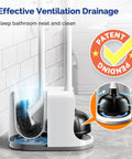 Toilet Plunger And Bowl Brush Combo With Heavy Duty Rubber Head For Drain Clog Removal Curved Bristle Design For Deep Cleaning Under Rim