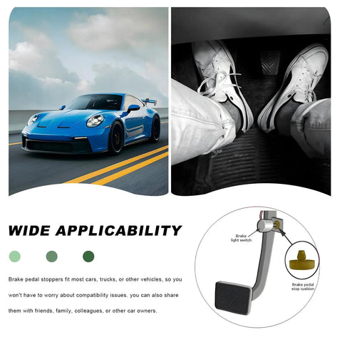 Rock Hard 4 Pack Brake Switch Stopper And Clutch Pedal Pads Plug And Play Auto Light Safety Buffer fitting various vehicles.