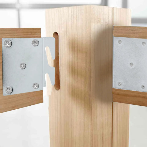 Premium Top Notch Heavy Duty Four Pack Bed Rail Brackets Forged From Solid Zinc Iron For sturdy wood connection.