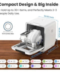 Hassle Free Countertop Dishwasher Plops Onto Your Kitchen Counter with a compact design holding up to 30 items.