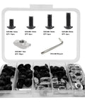 60Pcs 4040 Aluminum Extrusion Hardware Kit With M8 T Nuts And Screws For 10mm T Slot Rail, various screws, T nuts, and wrench in box