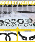 266 Piece External Retaining Rings Kit With 21 Sizes M4 To M28 Circlip Snap Rings Retainer Rings And Tweezers for axles and shafts