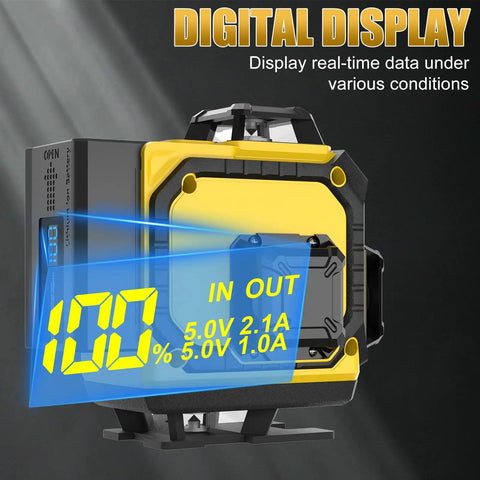 Ultra Bright Green Laser Level With 1M Tripod 4x360 Degree Lines Self Leveling 16 Line 4D Green Cross For Picture Hanging DIY