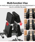 360 Degree Rotating Bench Vise With Quick Release Ratchet Wrench For Woodworking And Metalworking, 4 Inch Workbench Vise front view
