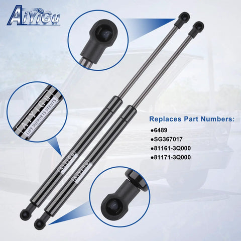 Hyundai Sonata Front Hood Shocks Lift Supports Gas Springs Replacement Set Of 2 6489 SG367017 81161-3Q000 81171-3Q000 image