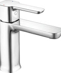 Modern Single Hole Bathroom Faucet With Single Handle, Chrome Finish, Fits 1 Hole Sink, Includes Drain Assembly And Pop Up Drain