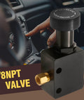 Pro Grade 1/8NPT Brake Proportional Valve For Slick Stopping Power Heavy Duty Aluminum Alloy Build, user adjusting pressure knob.