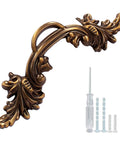 Six-Piece Vintage Cabinet Pulls Handles In Bronze Finish, Shabby Chic European Style Drawer Pulls For Dresser, 5.31 Inch with hardware