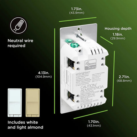 Long Range Z Wave On Off Paddle Switch With Quick Fit Wiring Direct 3 Way Installation No Add On Switch Needed Smart Hub Required
