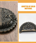 Old School Antique Bronze Lion Head Cabinet Handles Two Pack With Half Round Drawer Pulls for rustic farmhouse furniture