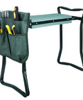 Garden Kneeler Seat With EVA Foam Cushion And Steel Frame Tool Pouch Foldable Grab And Go Portable Bench Kneeling Pad For Outdoor Work Gardening And Home Projects Easy To Carry In Car Or Garage