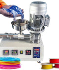 Crush Plastic Pellets Into Premium Quality 3D Printer Filament With This Plug And Play Powerhouse Desktop Extruder with blue pellets.