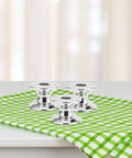 10 Pack Aluminum Alloy Cabinet Handles Drawer Knobs Metal Wardrobe Pulls Single Hole Silver Finish on table