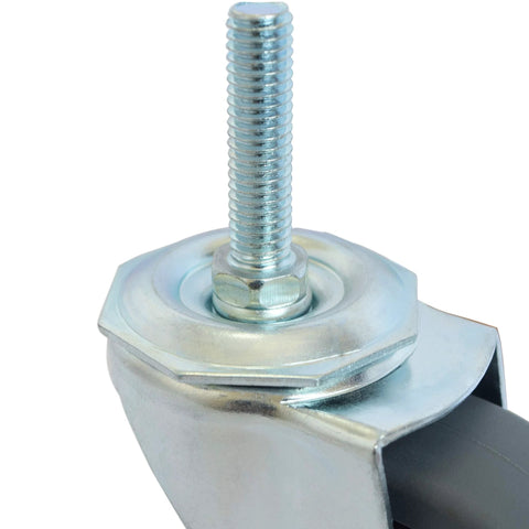 3-Inch Thermoplastic Rubber Caster Wheel With 3/8-16 Threaded Stem, close-up view showing heavy duty swivel wheel and stem