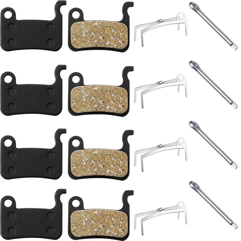 Resin Bicycle Disc Brake Pads Set 4 Pairs For Smooth Quiet Braking Easy Replacement Low Initial Bite Reduced Noise On Road Rides
