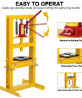 Beefy 6 Ton Hydraulic Press For Auto Repair And Metalworking 13000 Lbs Heavy Duty Bearing Press H Frame Shop Press in yellow