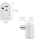 No Brainer Surge Protector Plug With Grounded Outlet Wall Tap Adapter, Indicator Light, 1 Outlet, 125V, 245J, ETL Certified, White, Easy To Install, Keeps Home And Office Electronics Protected, 4 Pack, dimensions shown
