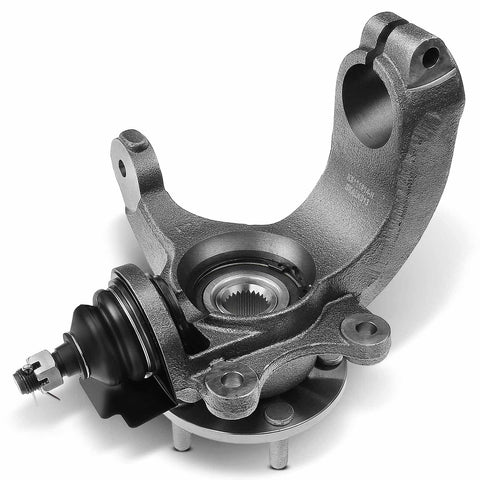 Front view of Front Left Steering Knuckle And Wheel Bearing Hub Assembly For Ford Transit Connect 2011 2012 2013 Driver Side Direct Fit Replacement Part