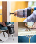 Heavy Duty Plastic Toggle Wall Plugs For Drywall And Plasterboard Installations with drill in action on wooden surface