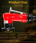 2-in-1 pneumatic chamfering tool, red, Amazon brand, front view with adjustable 0.1–0.9 mm depth and 30,000 RPM