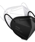 Black and white masks from KN95 Face Mask 100 Pack For Adults With Five Layer Breathable Filtration For All Day Indoor Outdoor Use.